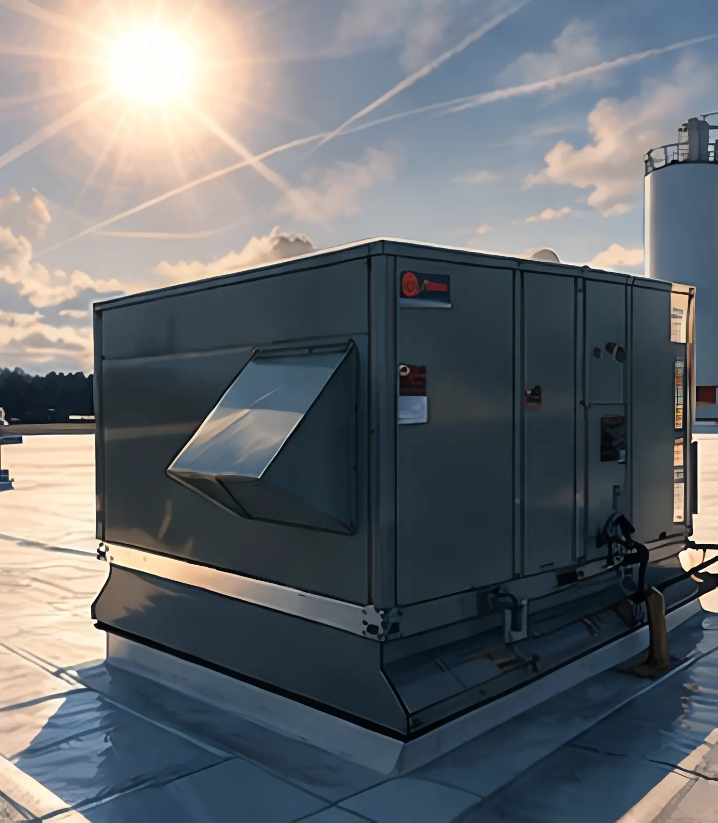 Outdoor condenser installation with monitoring-oriented hardware layout