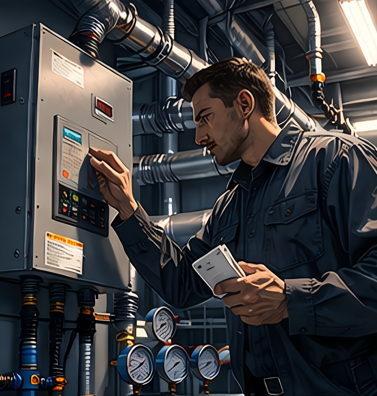 Harsh-environment HVAC installation typical of agricultural facilities